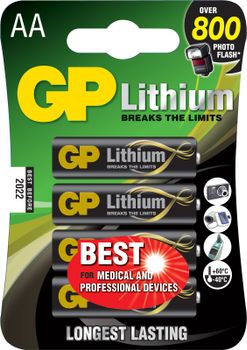GP Lithium AA-batteri,  4-pakk (103154)