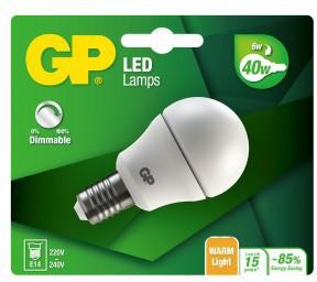GP LED Lamp Mini Globe, E14, DIM, 6W (40W), 470lm (472102)