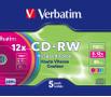 VERBATIM CD-RW serl 700mb 12x colour surface (5)