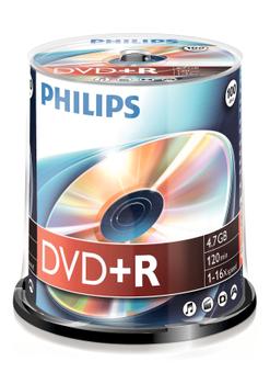 PHILIPS DVD+R 4,7GB 100pcs spindel 16x (DR4S6B00F/00)