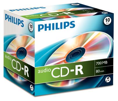 PHILIPS CD-R Audio 80min 10pcs jewel case carton b (CR7A0NJ10/00)