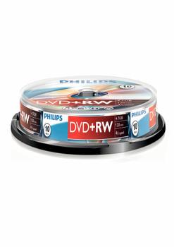 PHILIPS 10 x DVD+RW - 4.7GB / 120min (DW4S4B10F/10)