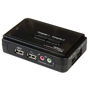 STARTECH 2 Port Black USB KVM Switch Kit with Audio and Cables	 (SV211KUSB)