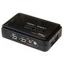 STARTECH 2 Port Black USB KVM Switch Kit with Audio and Cables	