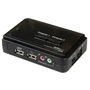 STARTECH 2 Port Black USB KVM Switch Kit with Audio and Cables