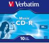 VERBATIM Live it Music CD-R Media For Audio 80Min Blue/AZO 10 Pack Retail (43365)