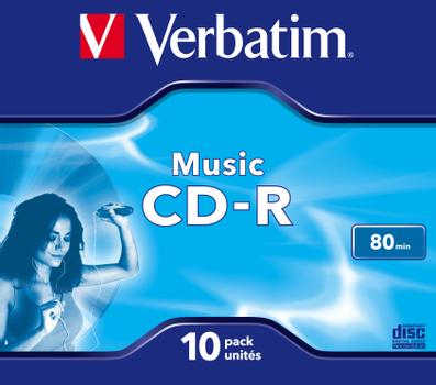 VERBATIM CDR AUDIO LIVE IT COLOURS 80 MIN. PACK 10 SUPL (43365)