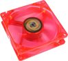 REVOLTEC LED-Fan - Dark Red 80mm 80x80x25mm m/ 4 røde LED (RL022)