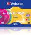 VERBATIM 1x5 DVD+RW 4,7GB 4x Speed Colour Surface Slimcase (43297)