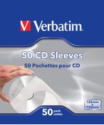 VERBATIM paperitasku CD/DVD-levyille, valkoinen/läpinäkyvä, 500-pakkau