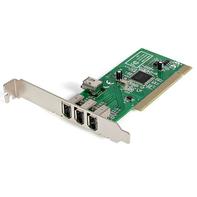 StarTech 4 port PCI 1394a FireWire Adapter Card - 3 External 1 Internal - FireWire-adapter - PCI - Firewire - 3 porter