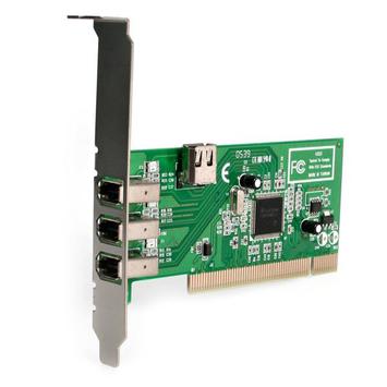 StarTech 4 port PCI 1394a FireWire Adapter Card - 3 External 1 Internal - FireWire-adapter - PCI - Firewire - 3 porter (PCI1394MP)