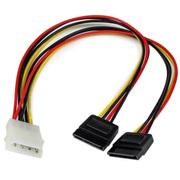 STARTECH 30cm LP4 to 2x SATA Power Y Cable Adapter