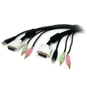 STARTECH 3 m 4-in-1 USB DVI KVM Cable with Audio and Microphone