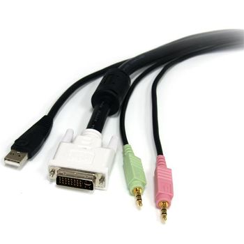 STARTECH 10 FT. 4-IN-1 USB DVI AUDIO AND MICROPHONE KVM SWITCH CABLE CABL (USBDVI4N1A10)