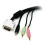 STARTECH 3 m 4-in-1 USB DVI KVM Cable with Audio and Microphone (USBDVI4N1A10)