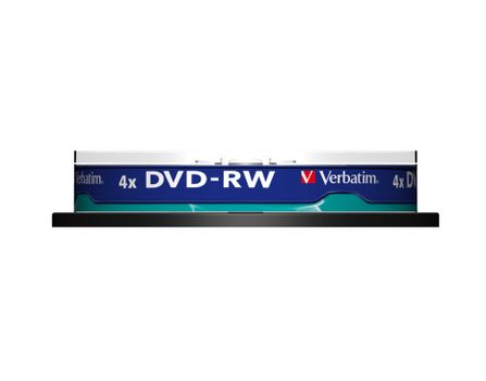 VERBATIM DVD-RW, 4x, 4,7 GB/120 min, 10-pakkaus spindle, SERL (43552)