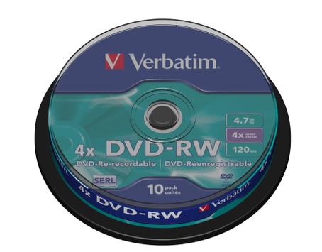 Verbatim DataLifePlus - DVD-RW x 10 - 4.7 GB - lagringsmedier (43552)