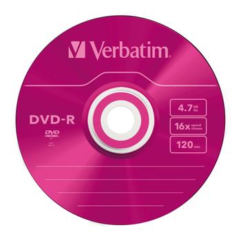 VERBATIM DVD-R 4,7GB Colour 16xSpeed *5-pack* SlimCase (43557)