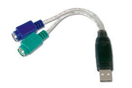 DIGITUS USB - 2 x PS/2 porter Tilkobling av PS/2 mus og tast. mot USB (DA-70118)