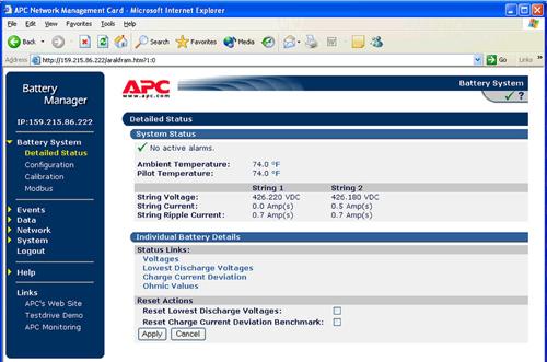 APC Battery Management System (AP9921X)