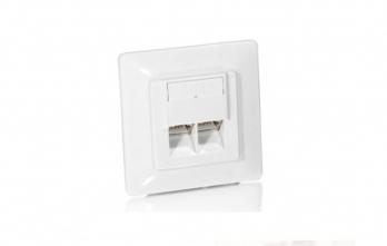 EQUIP V‘g-udtag Cat.5E 2 udtag Flush mount. Hvid (125725)