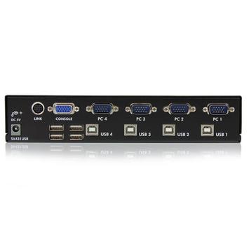 StarTech 4 Port Professional VGA USB KVM Switch with Hub - KVM-svitsj - 4 porter (SV431USB)