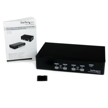 StarTech 4 Port Professional VGA USB KVM Switch with Hub - KVM-svitsj - 4 porter (SV431USB)