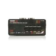 STARTECH 4 Port Black USB KVM Switch Kit with Cables and Audio