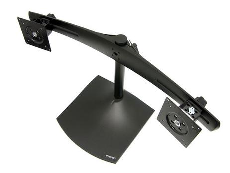 Ergotron DS100 Dual-Monitor Desk Stand, Horizontal - Stativ for 2 LCD-skjermer - stål, robust aluminium - svart - skjermstørrelse: inntil 24" - skrivebordsmonterbar (33-322-200)
