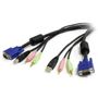 STARTECH 10 FT 4-IN-1 USB VGA AUDIO AND MICROPHONE KVM SWITCH CABLE CABL