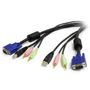 STARTECH 10 ft 4-in-1 USB VGA KVM Cable with Audio and Microphone - VGA KVM Cable - USB KVM Cable - KVM Switch Cable (USBVGA4N1A10)