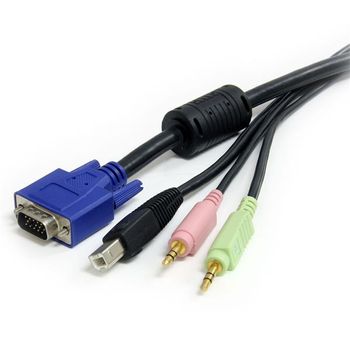 STARTECH 10 ft 4-in-1 USB VGA KVM Cable with Audio and Microphone - VGA KVM Cable - USB KVM Cable - KVM Switch Cable (USBVGA4N1A10)