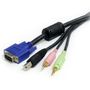 STARTECH 10 ft 4-in-1 USB VGA KVM Cable with Audio and Microphone - VGA KVM Cable - USB KVM Cable - KVM Switch Cable (USBVGA4N1A10)