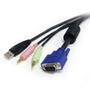 STARTECH 10 ft 4-in-1 USB VGA KVM Cable with Audio and Microphone - VGA KVM Cable - USB KVM Cable - KVM Switch Cable (USBVGA4N1A10)