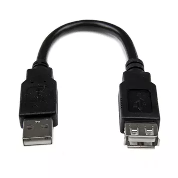 StarTech 6in USB 2.0 Extension Adapter Cable A to A - M/F - USB extension cable - USB (M) to USB (F) - USB 2.0 - 5.9 in - black - USBEXTAA6IN - USB-forlengelseskabel - USB til USB - 15 cm (USBEXTAA6IN)