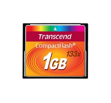 TRANSCEND COMPACT FLASH CARD 1GB 133X SPEED MEM (TS1GCF133)