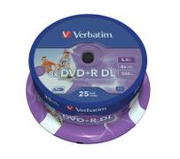 VERBATIM DVD+R 25-pk Spindle 8x Double Layer Wide Printable 8.5GB
