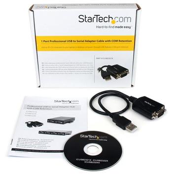 StarTech 1 Port Professional USB to Serial Adapter Cable with COM Retention - seriell adapter (ICUSB2321X)