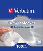 VERBATIM paperitasku CD/DVD-levyille, läpinäkyvä, 100-pakkaus