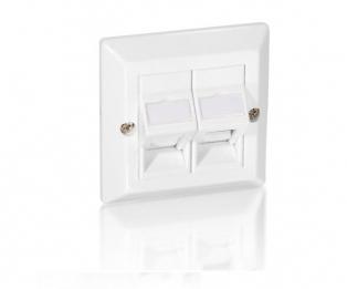 EQUIP Universal flush plate for surface mounting box, oyster white, f.2xkeystone (760301)