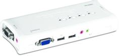TRENDnet TK 409K - KVM / lyd / USB-svitsj - 4 x KVM/lyd/USB - 1 lokalbruker - stasjonær