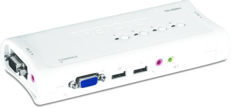 TRENDnet TK 409K - KVM / lyd / USB-svitsj - 4 x KVM/ lyd/ USB - 1 lokalbruker - stasjonær (TK-409K)