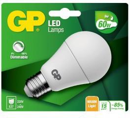 GP LED Lamp Classic, E27, DIM, 9W (60W), 806lm (472092)