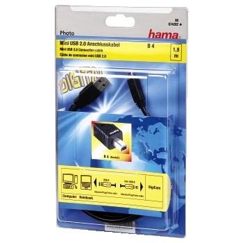 HAMA Kabel USB A-USB Mini B4 Svart 1.8m (00074202)