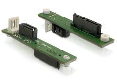 DELOCK Slimline SATA till SATA 7-pins adapter, 4-pin floppyström