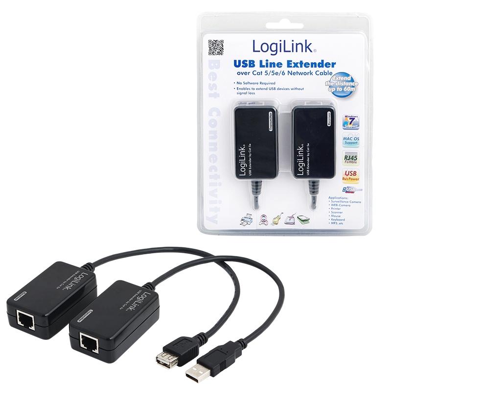 LogiLink - USB extender op til 60 meter (RJ 45)