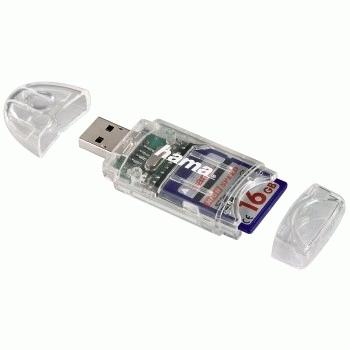 HAMA USB 2.0 Card Reader 8in1 SD/ microSD transparent     91092 (91092)