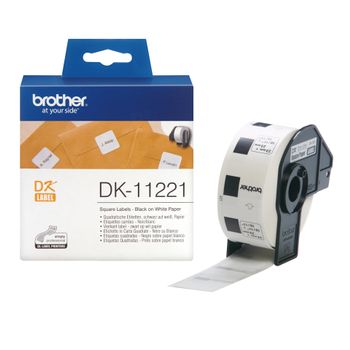 BROTHER PERMANENT ADHESIVE SQ LABEL 23MM X  23MM 1000 P ROLL (DK11221)