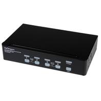 StarTech 4 Port High Resolution USB DVI Dual Link KVM Switch with Audio and USB 2.0 Hub (SV431DVIUAHR) - KVM / lyd / USB-svitsj - 4 porter